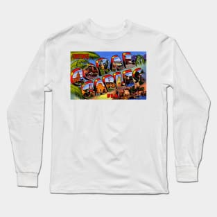 Greetings from Coral Gables, Florida - Vintage Large Letter Postcard Long Sleeve T-Shirt